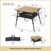 ARROWHEAD OUTDOOR 39" Aluminum Folding Camping Table, Adjustable Height Roll-Up Top, Under-Table Mesh Storage Shelf, Portable, Bag, Wood Grain, 2-Pack - 3 of 4
