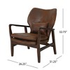 32.75'' Fabric Mid-Century Modern Club Chair with Birch Wood Tapered Legs, and Accent Pillow - 3 of 4