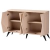 Baxton Studio Draper Two Tone Wood 4 Door Sideboard Buffet Light Brown/Black: Modern Storage Credenza - 3 of 4