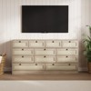 Wood Dressers for Bedroom with 12 Rattan Drawers, 61" Wide Chest of Drawers for Living Room, Wooden Closet Dressers, TV Stand Dresser for 65 Inch TV - 2 of 4