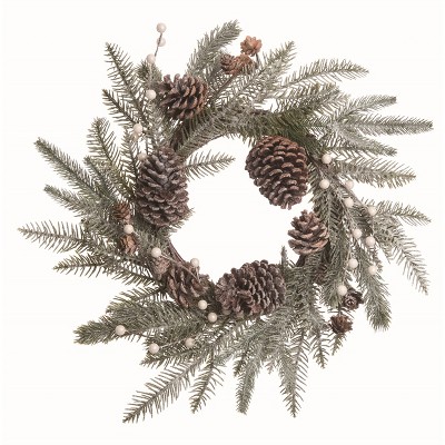 Transpac Artificial Brown Christmas Small Winter Wonderland Wreath