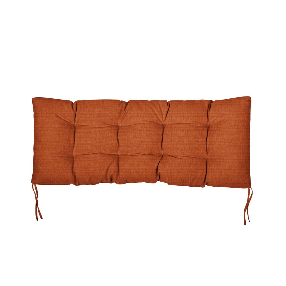60" x 19" x 3" Sunbrella Canvas Tufted Outdoor Bench Cushion Rust - Sorra Home: UV & Water-Resistant