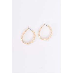 Slickblue Gold Twisted Hoop Earrings, Matte Finish, 1.4" Round Shape, Stylish Fashion Accessory - 1 of 3