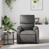 vidaXL Leather Massage Recliner Chair for Living Room, Home Theater, 6-Point Vibration Massage, Adjustable Back & Footrest, Side Pocket, Gray - 3 of 4