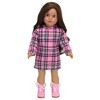 Sophia’s Complete Fall Outfit with Dress, Parka, & Booties for 18” Dolls, Pink/Green - 3 of 4