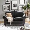 Antonia 60" Wide  Chesterfield Loveseat, Genuine Leather Sofa with Nailhead Trim and Rolled Armrests -A+B | ARTFUL LIVING DESIGN - 3 of 4
