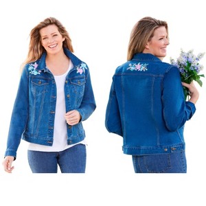 Woman Within Stretch Denim Jean Jacket - 1 of 4