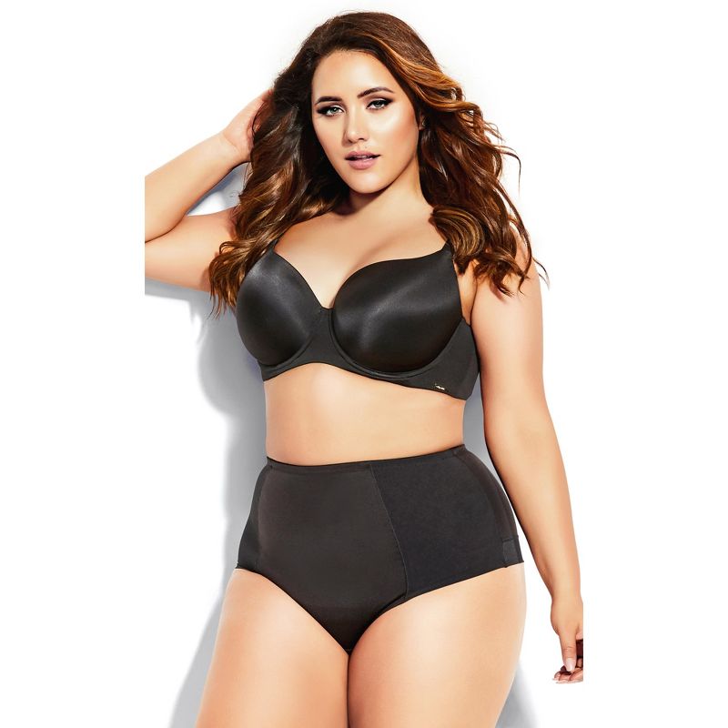 Women's Plus Size Smooth & Chic Control Thong - Black | CITY CHIC, 1 of 6