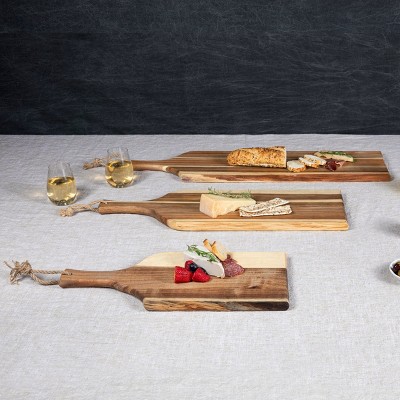 Set of 3 Acacia Wood Paddle Bread Boards