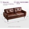 TYBOATLE 61" Faux Leather Loveseat Sofa, Mid-Century Modern Tufted Couch for Small Spaces, Comfy 2-Seater for Living Room, Bedroom, Office - 4 of 4