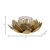 Sagebrook Home 8" Lotus Candle Holder - Contemporary Gold Metal Decorative Votive Candle Holder for Home or Event Decor - Decorative Lotus Candle - 3 of 4