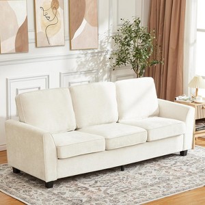 83" Couch, 3-Seater Sofa with Deep Seat, Comfortable Chenille Couch, Removable Cushions & Armrests, Modern Sofa for Living Room - 1 of 4