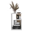 Vynxaria Modern Side Table, Three-Tier End Table, White & Natural Oak, 15.7" W x 18" D x 25" H - 3 of 4