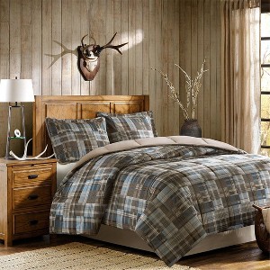 Sapphtopaz Comforter Set Bedding Quilt Set Classic Plaid Pattern Solid Color Reverse Quilt Set - 1 of 4