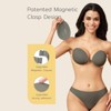 Niidor Women's Invisible Strapless Bra Backless Sticky Bra Upgrade Magnetic Clasp Adhesive Bra New Craft Lace Silicone Bras with Thong Underwear - 2 of 4