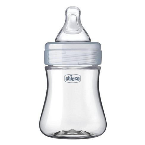 Chicco Duo Deluxe Hybrid Baby Bottle Gift Set con Invinci-Glass  Interior/Plástico Exterior - Transparente/Gris