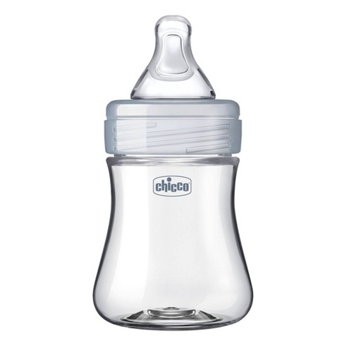 Chicco Duo Hybrid Baby Bottle With Invinci-glass Inside/plastic Outside  With Slow Flow Anti-colic Nipple - Clear/gray - 5oz : Target