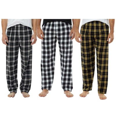 EG PRO 3 Pack Mens Flannel Pajamas Pant Plaid Sweatpants Cozy Ultra Soft