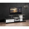 63" Wood & Glass Rectangular TV Stand with Glass Shelves and Open Storage for Living Room - 4 of 4