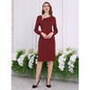INSPIRE CHIC Women's Asymmetrical Neckline Long Sleeve Wear to Work Sheath Dress - 3 of 4