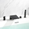Cobbe Bathtub Faucet Set with Handheld Sprayer 5.91-Inch Wide Waterfall Tub Spout and 23.62-Inch Water Inlet Pipe Single Handle Matte Black - 4 of 4