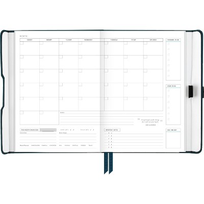 Blue Undated Weekly and Monthly Planner with Hard Cover