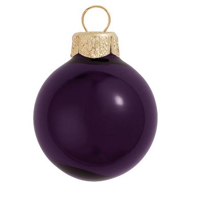 Northlight 40ct Shiny Glass Ball Christmas Ornament Set 1.5" - Purple