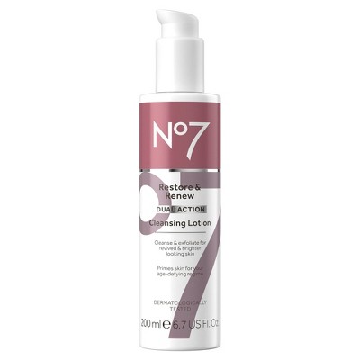 No7 Restore & Renew Dual Action Cleansing Lotion - 6.7 fl oz