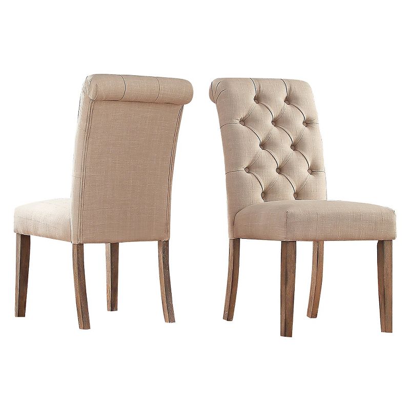 Set of 2 Gramercy Button Tufted Dining Chair Wood - Inspire Q, 3 of 14