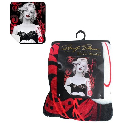 Silver Buffalo Marilyn Monroe Black Bra 50x60 Inch Micro-Plush Throw Blanket