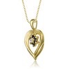 "Sterling Silver Heart Pendant with Black and White Cubic Zirconia – A Stunning Contrast of Elegance and Sparkle" - 3 of 4