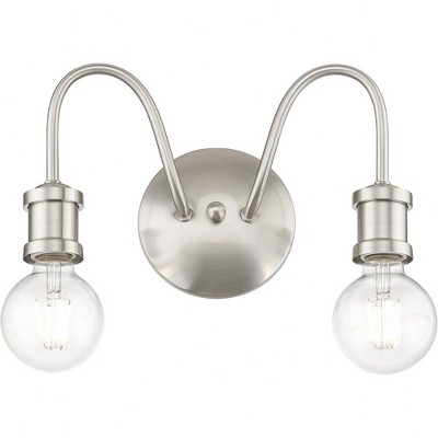 Brushed Nickel 2-Light Vanity with Medium Base