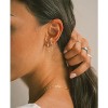 18K Gold Plated Pearl Huggie Earrings: Lightweight Dangle Hoops for Women - 3 of 4