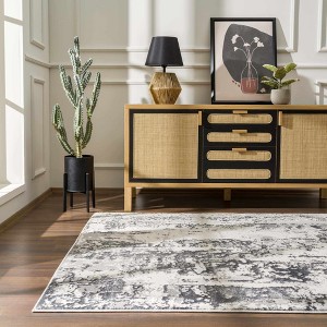 Hauteloom Junko Gray & Blue Marble Area Rug - 1 of 4