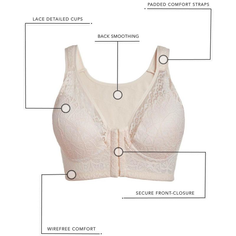 Leading Lady The Lora - Back Smoothing Lace Front-Closure Bra, 4 of 4