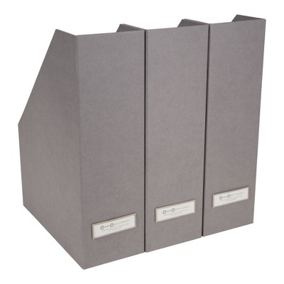 Set of 3 Viktoria Magazine File Gray - Bigso Box of Sweden