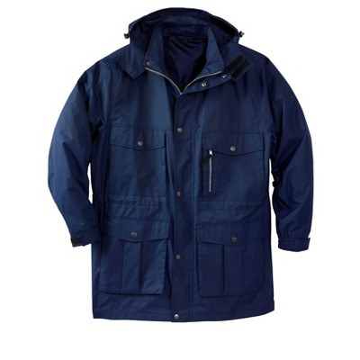 Boulder Creek by KingSize Men's Big & Tall Lightweight Expedition Parka by - Big - 6XL, Navy Blue Coat