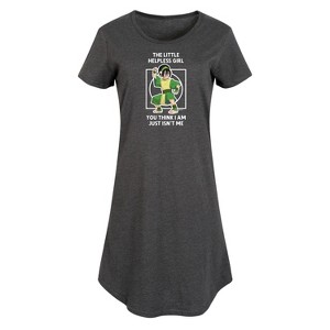 Women's Avatar: The Last Airbender Toph Graphic T-shirt Dress - Heather Charcoal - 4X - 1 of 4