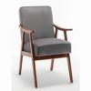 Accent Chair with Velvet Upholstery and Solid Wood Frame - 4 of 4