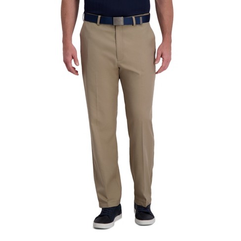 Haggar Men's Cool Right Classic Fit Flat Front Performance Pant 40 X 32 -  Khaki : Target