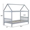 Fontoi Beds, Twin Size Bed, Wood Bed with Headboard and Footboard for Girls and Boys, Gray, 41"*68.1"*79.1" - 2 of 4