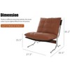 CAVINAS Modern Leather Arm Chair,High Back Accent Chair with Metal Legs,Comfy Living Room,Office Sitting Chair,Chairs for Bedroom,Dining,Home - 3 of 4