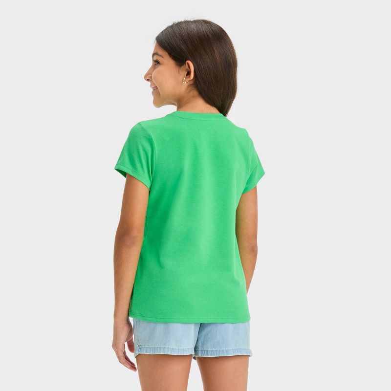 Girls&#39; St. Patrick's Day Short Sleeve &#39;Happy Go Lucky&#39; Graphic T-Shirt - Cat &#38; Jack&#8482; Green, 4 of 7