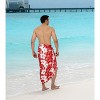 HAPPY BAY Men's Pareo Wrap Beach Bath Swim Sarong One Size Floral Red - 2 of 4
