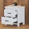 ORRD White Vintage Wooden Nightstand with 2 Drawers, Classic Bedside Table with Ample Storage for Bedroom or Living Room - 3 of 4