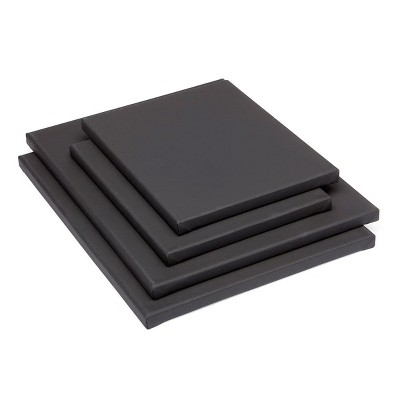 KINGART Black Stretched Canvas 4 pc