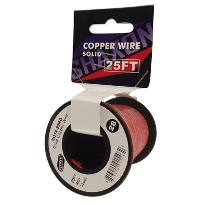 Shaxon 25' Solid Copper 14 AWG Wire On Spool Red SO14-25RD