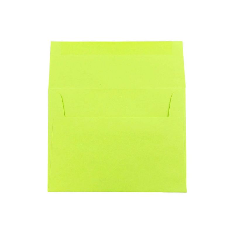 JAM Paper A6 Colored Invitation Envelopes 4.75 x 6.5 Ultra Lime Green 52610H, 2 of 5
