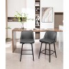 Lyngins Bar Stools Set of 2 with Curved Backrest,Upholstered Kitchen Chairs with Metal Legs,Counter Stools for Kitchen Island,Pub - 2 of 4
