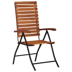 vidaXL Reclining Patio Chairs set of 2, Adjustable Backrest, Foldable Design, Resistant Solid Acacia Hardwood, - 1 of 4